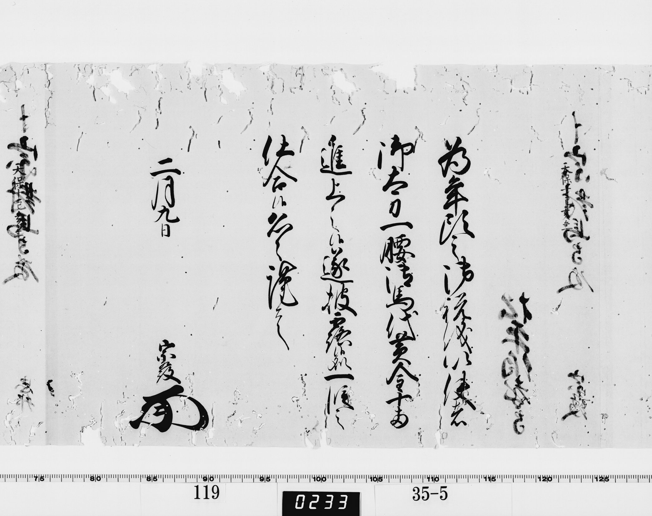 老中竪紙奉書(西丸)の画像