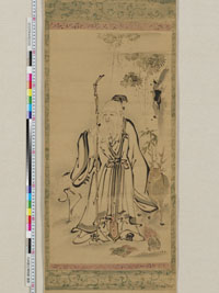 幸信筆寿老人図の画像